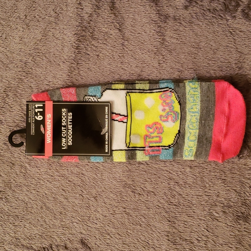 No brand "It's 5:00 somewhere" low cut socks